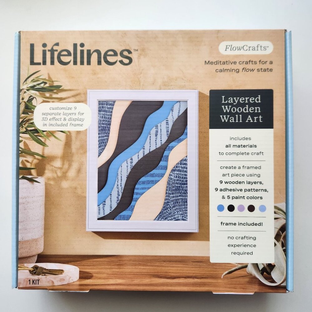 Lifelines FlowCrafts, Layered Wooden Wall Art - Framed Art Piece with 9 Layers,